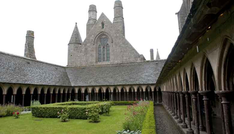Pointed arch vault in the Mont Saint Michel abbaye