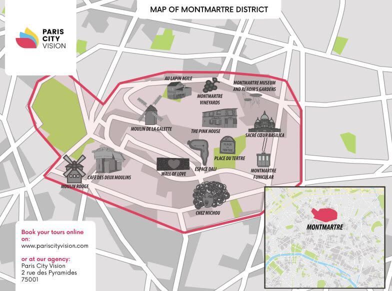 montmartre tourist map