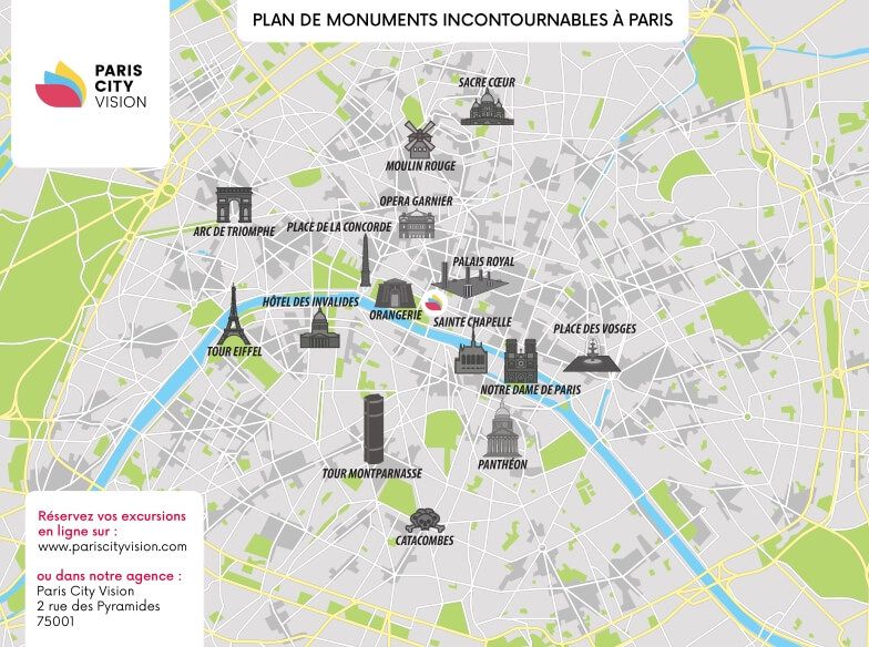 carte des monuments de paris