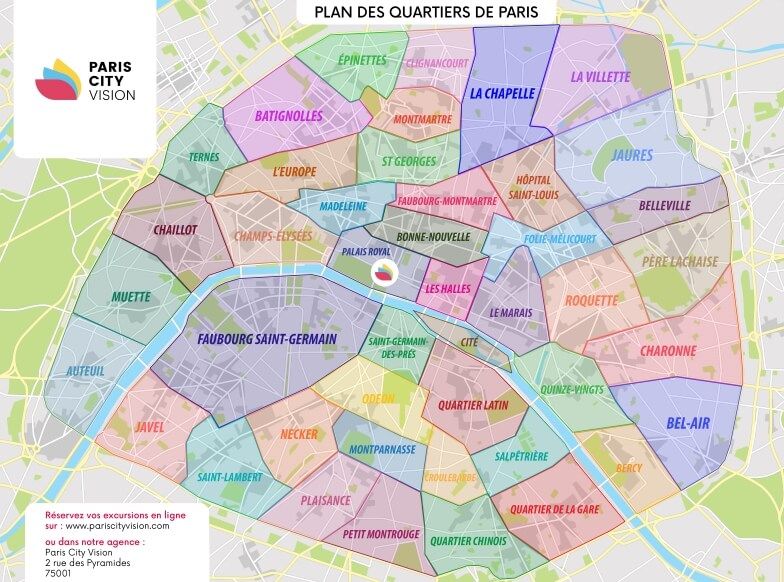 ville de paris plan des arrondissements