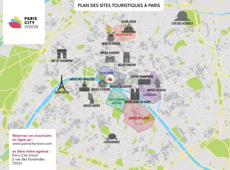 plan de paris monuments