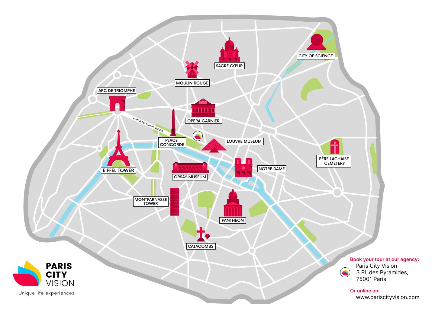 paris tour map